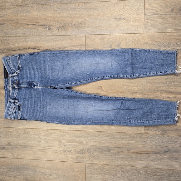 All Saints light wash Grace skinny ankle fray cropped denim jeans, sz 26 - Picture 2 of 10